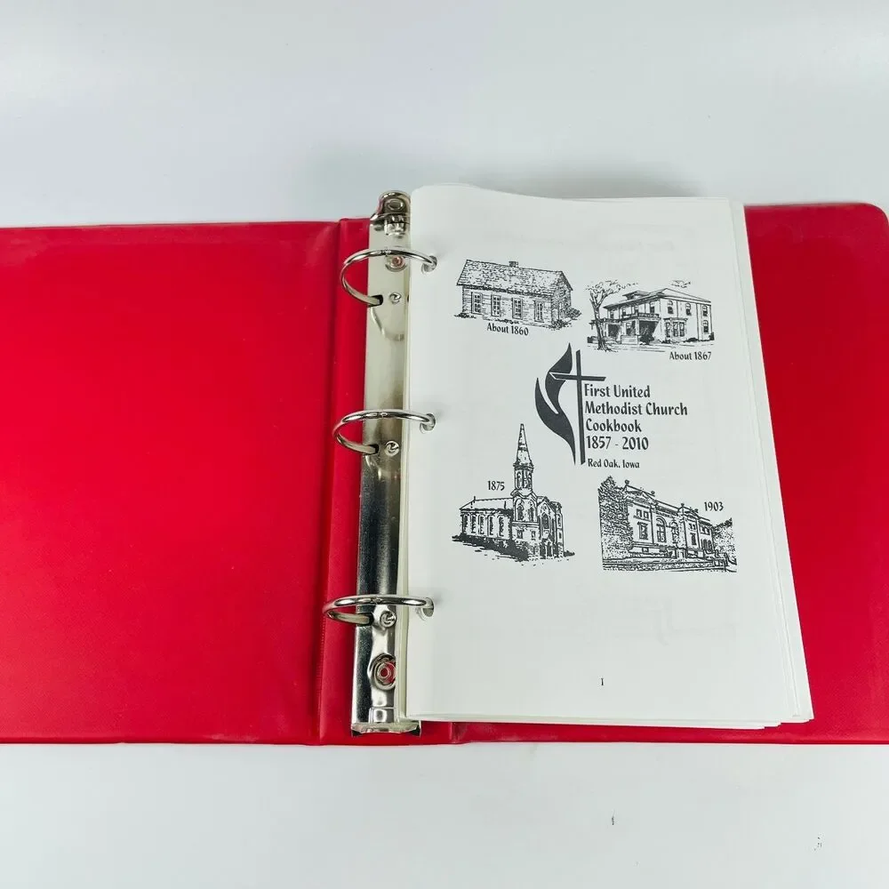 First United Methodist Church Cookbook 1857-2010 Vintage Red Oak Iowa Ring Bound